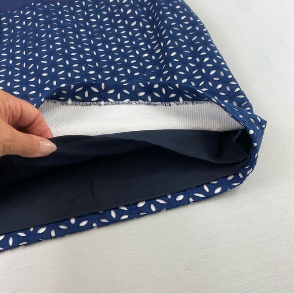 JG Sassy Women’s Navy White Floral Cut-Out 100% Cotton Pencil Skirt Sz 8 - Picture 8 of 12